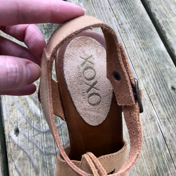 Italian Leather Platform Wood Heels Clogs Sandals - Picture 6 of 7